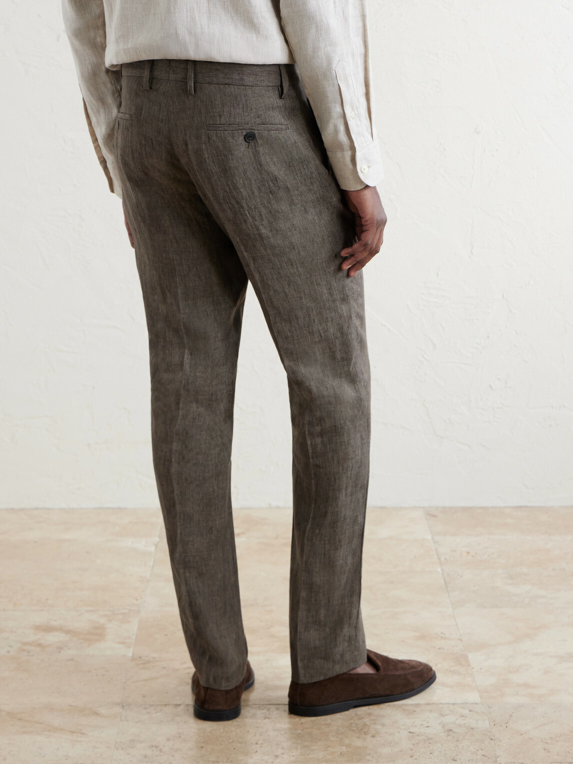 Sunspel - Straight-Leg Pleated Linen Suit Trousers - Brown