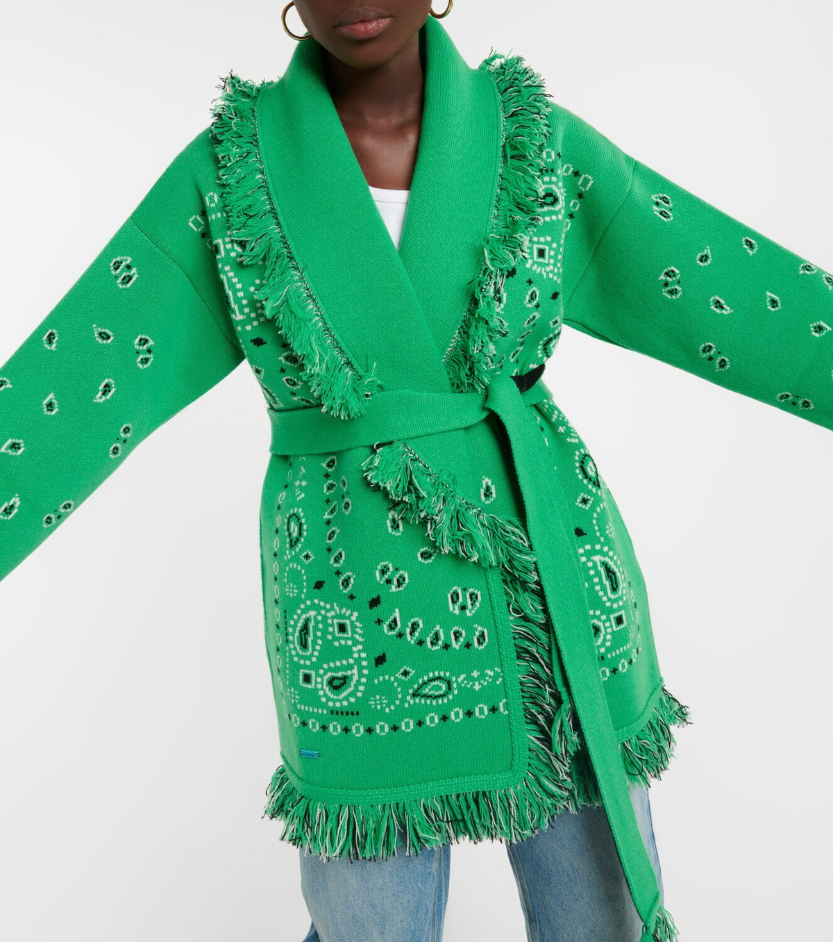Alanui - Bandana cashmere cardigan