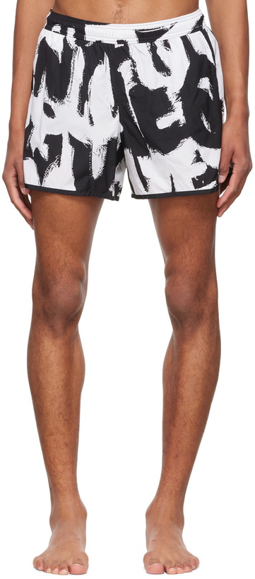 Photo: Alexander McQueen Black Nylon Swim Shorts