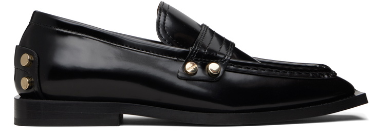 Photo: GANNI Black Studs Square Toe Loafers