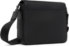 Lacoste Black Chantaco Leather Messenger Bag