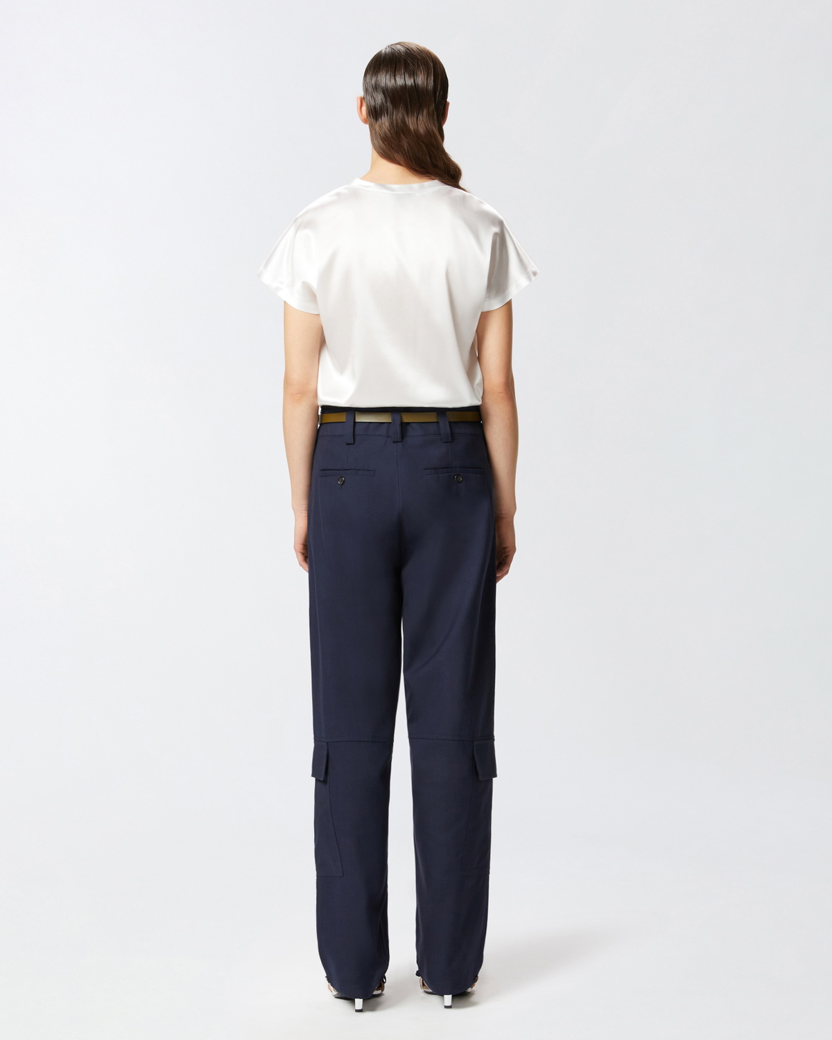 Pinko Satin Blouse With Cap Sleeves Snow White