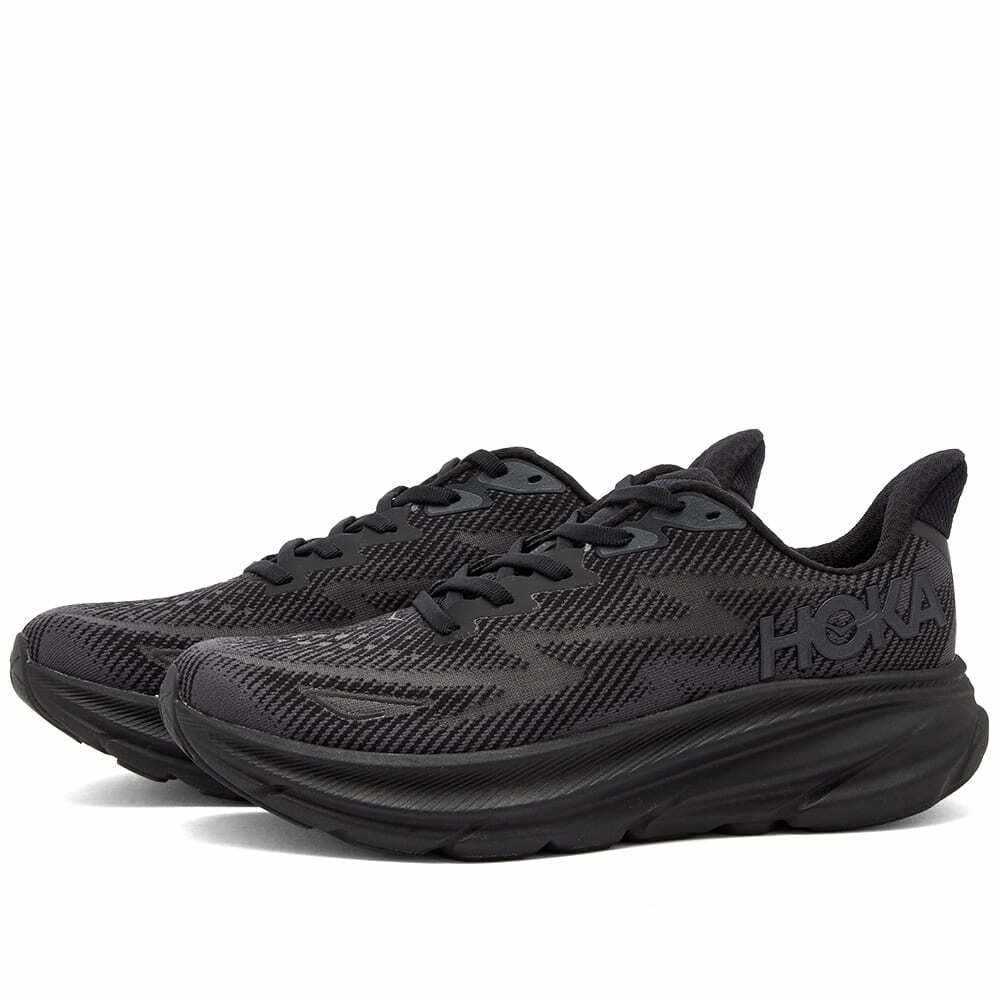 Hoka One One Women's W Clifton 9 Sneakers in Black/Black Hoka One One