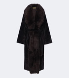 Nour Hammour Isadora shearling wrap coat