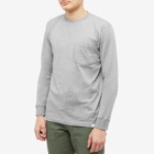 Norse Projects Men's Long Sleeve Johannes Standard Pocket T-Shirt in Light Grey Melange