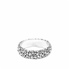 Maple Men's Floral Band Ring in Silver