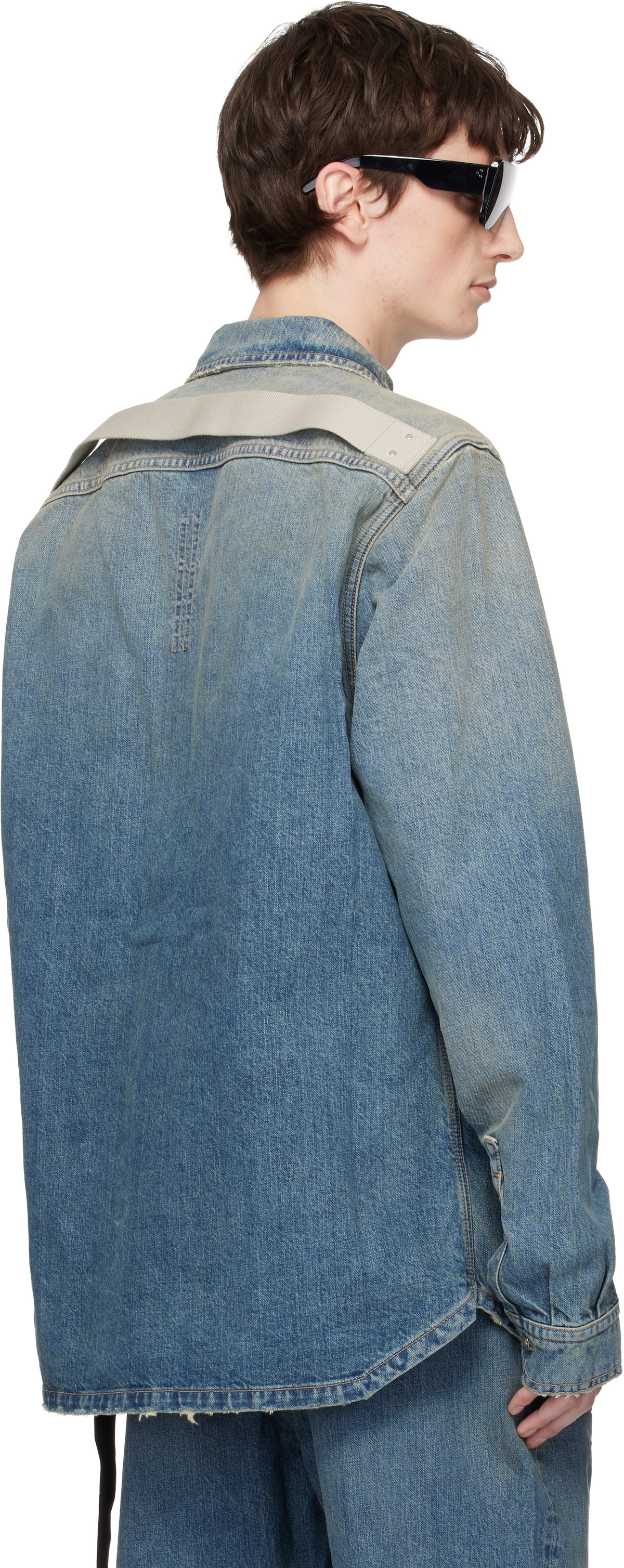 Rick Owens DRKSHDW Blue Temple Denim Overshirt