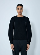 Moncler Ribbed Knit Sweater with Contrast Panels