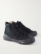 Visvim - Lanier Suede and Leather-Trimmed Canvas High-Top Sneakers - Black