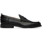 Hugo Black Leather Penny Trim Loafers