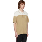 Burberry Beige and Off-White Silk Cashmere Brayton Polo