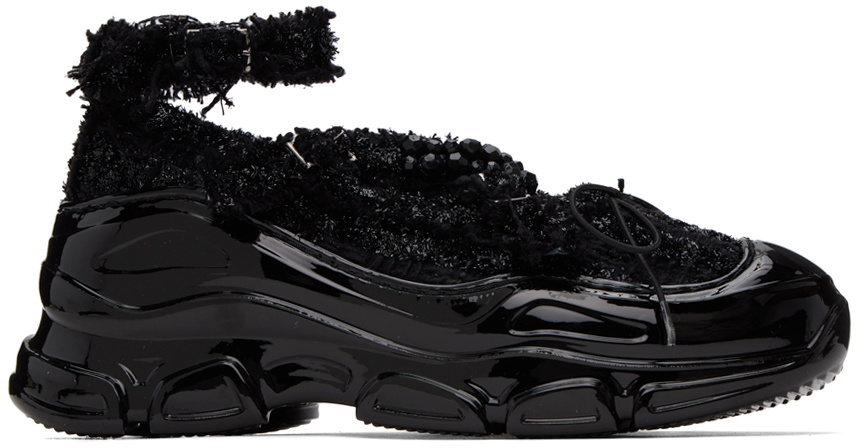 Simone Rocha Black Criss-Cross Tracker Ballerina Flats Simone Rocha