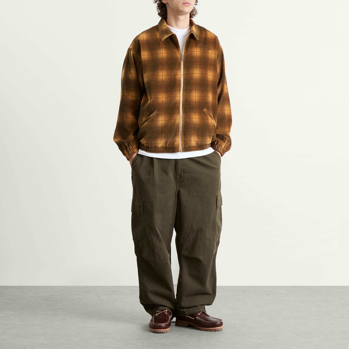 Butter Goods Men's Jive Cord Jacket in Mustard Plaid