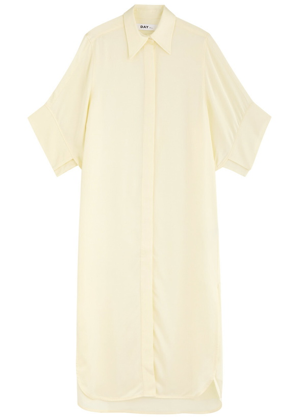 Photo: Day Birger ET Mikkelsen Genevieve Satin Midi Shirt Dress Off White