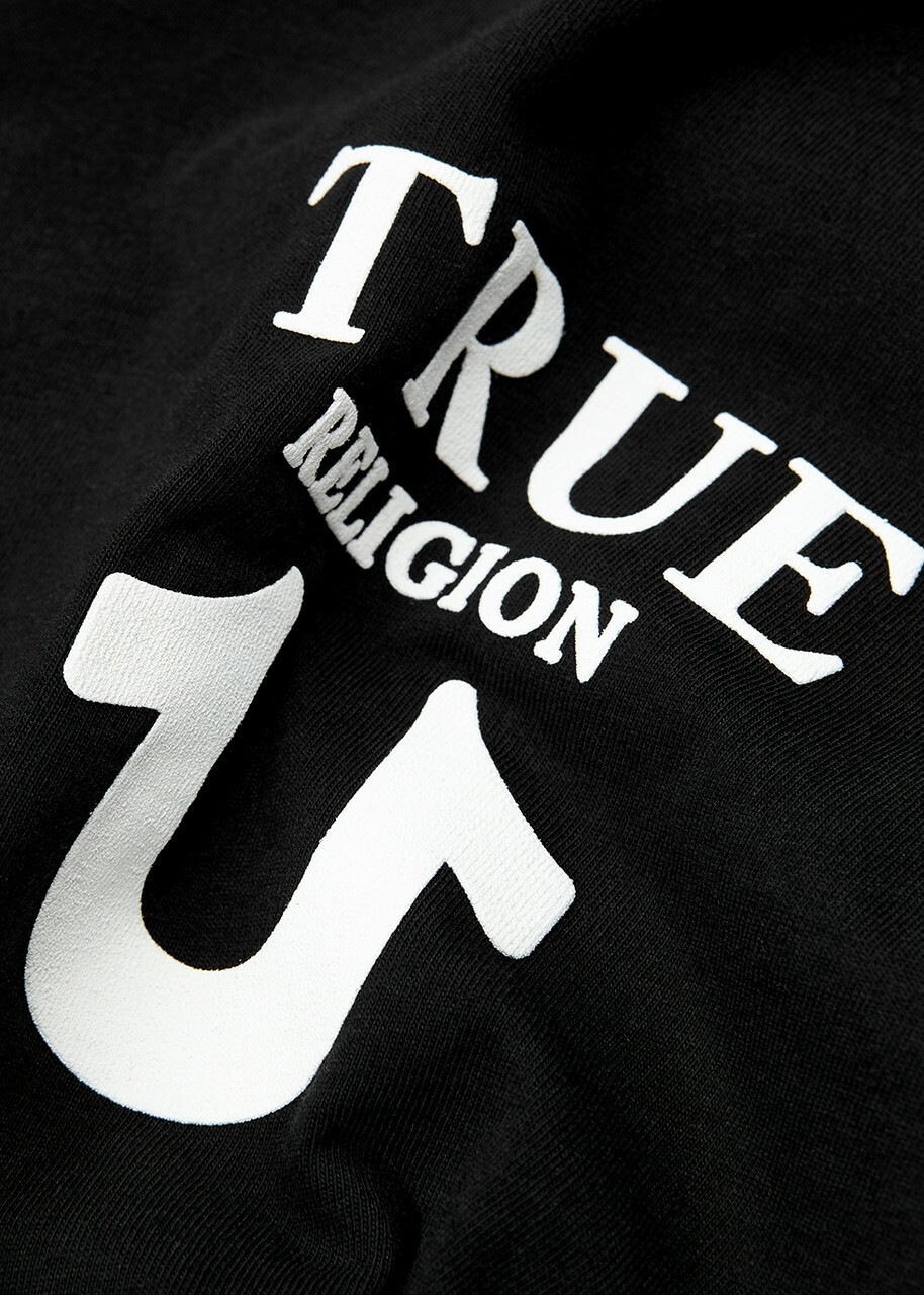 True Religion Black Logo-print Cotton top