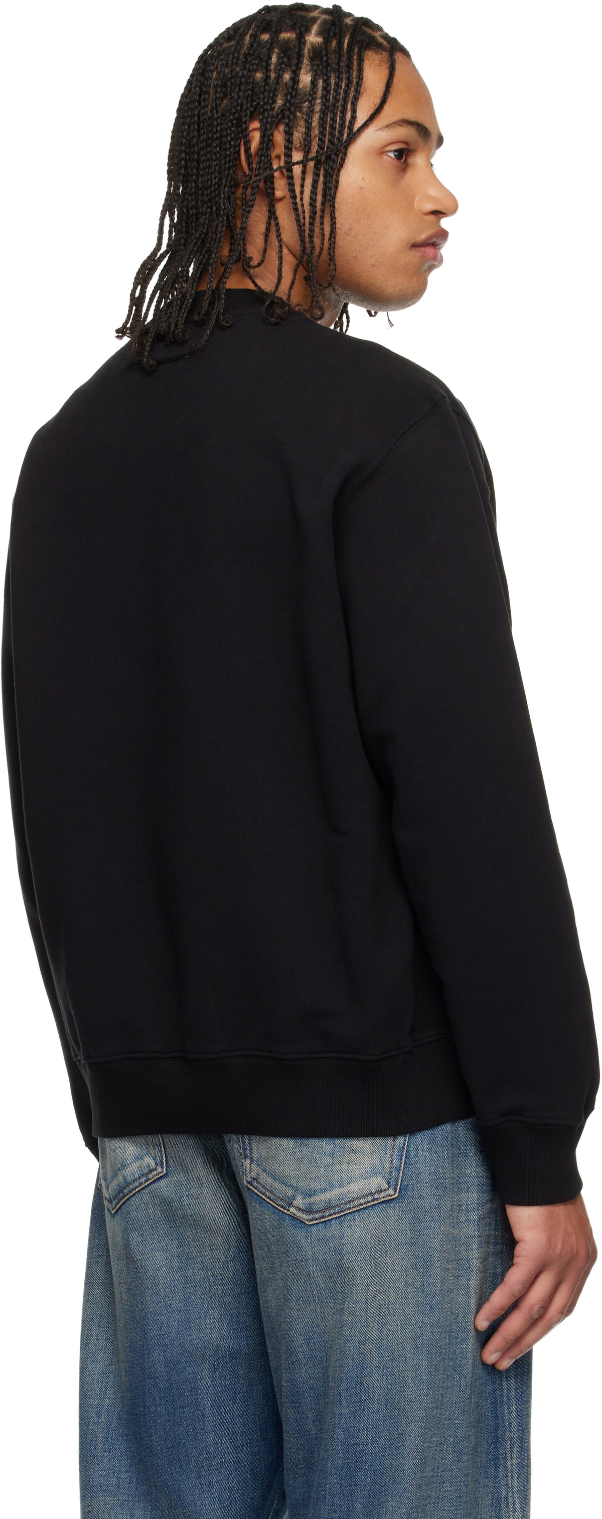MM6 Maison Margiela Black Printed-Logo Sweatshirt