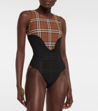 Burberry - Vintage Check jersey and mesh bodysuit
