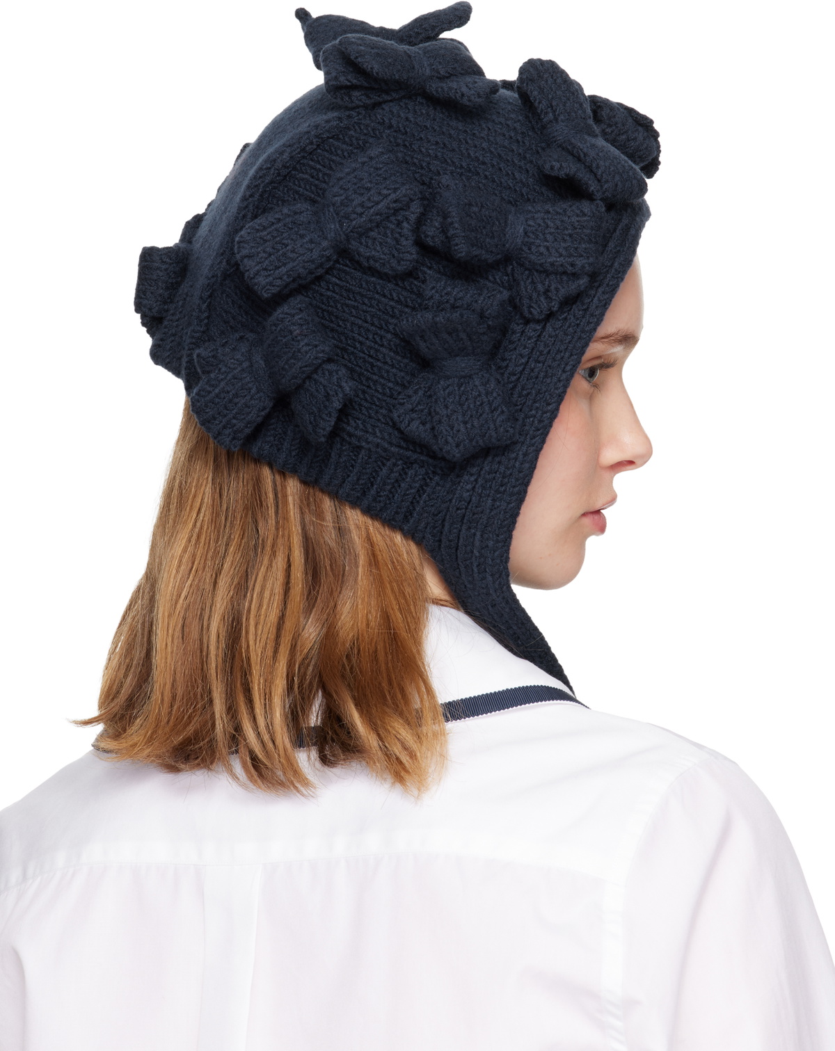 Comme des Garçons Girl Navy Bow Bonnet Hood