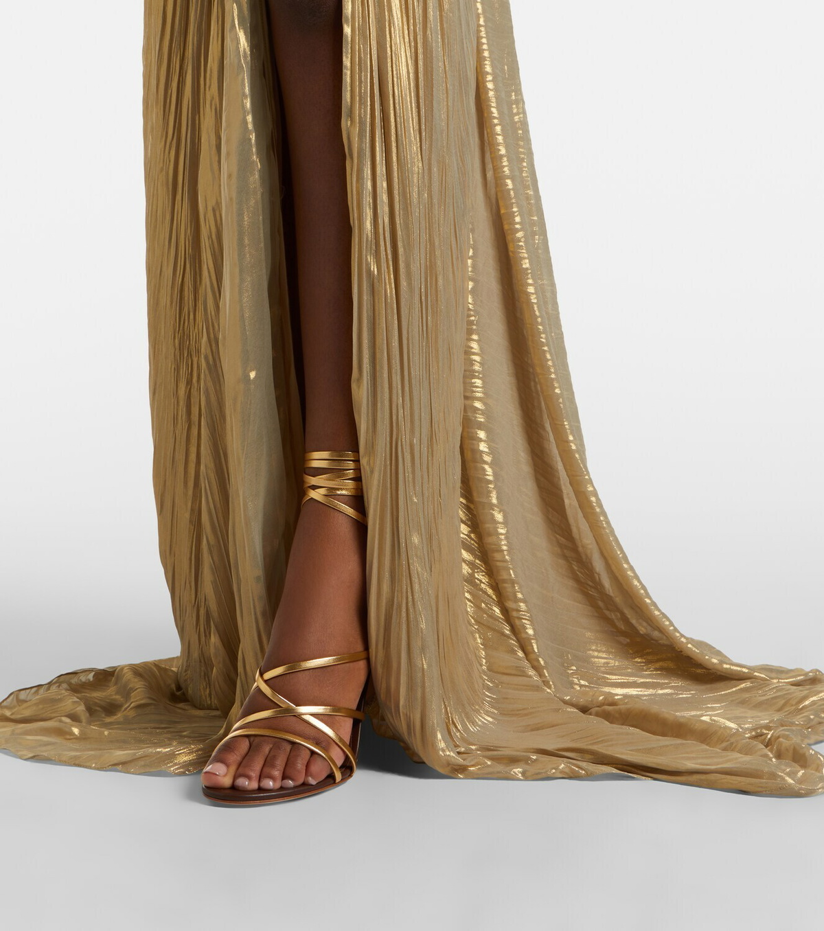 Marmar Halim Pleated caped bustier gown