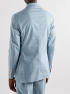 Caruso - Panarea Double-Breasted Unstructured Cotton-Blend Twill Suit Jacket - Blue