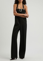 Jean Paul Gaultier Belted Straight-leg Wool Jumpsuit Black