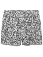 Sunspel - Printed Cotton Boxer Shorts - Gray