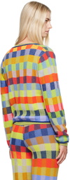 The Elder Statesman Multicolor Check Cardigan