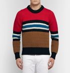 Burberry - Striped Wool and Cashmere-Blend Sweater - Men - Red