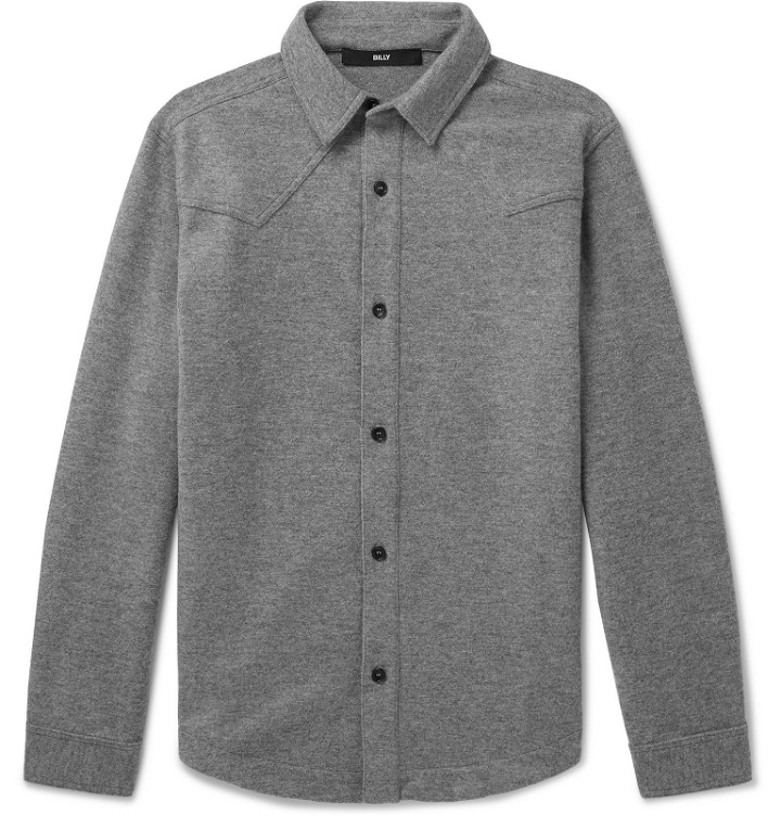 Photo: BILLY - Oversized Mélange Wool and Cotton-Blend Overshirt - Gray