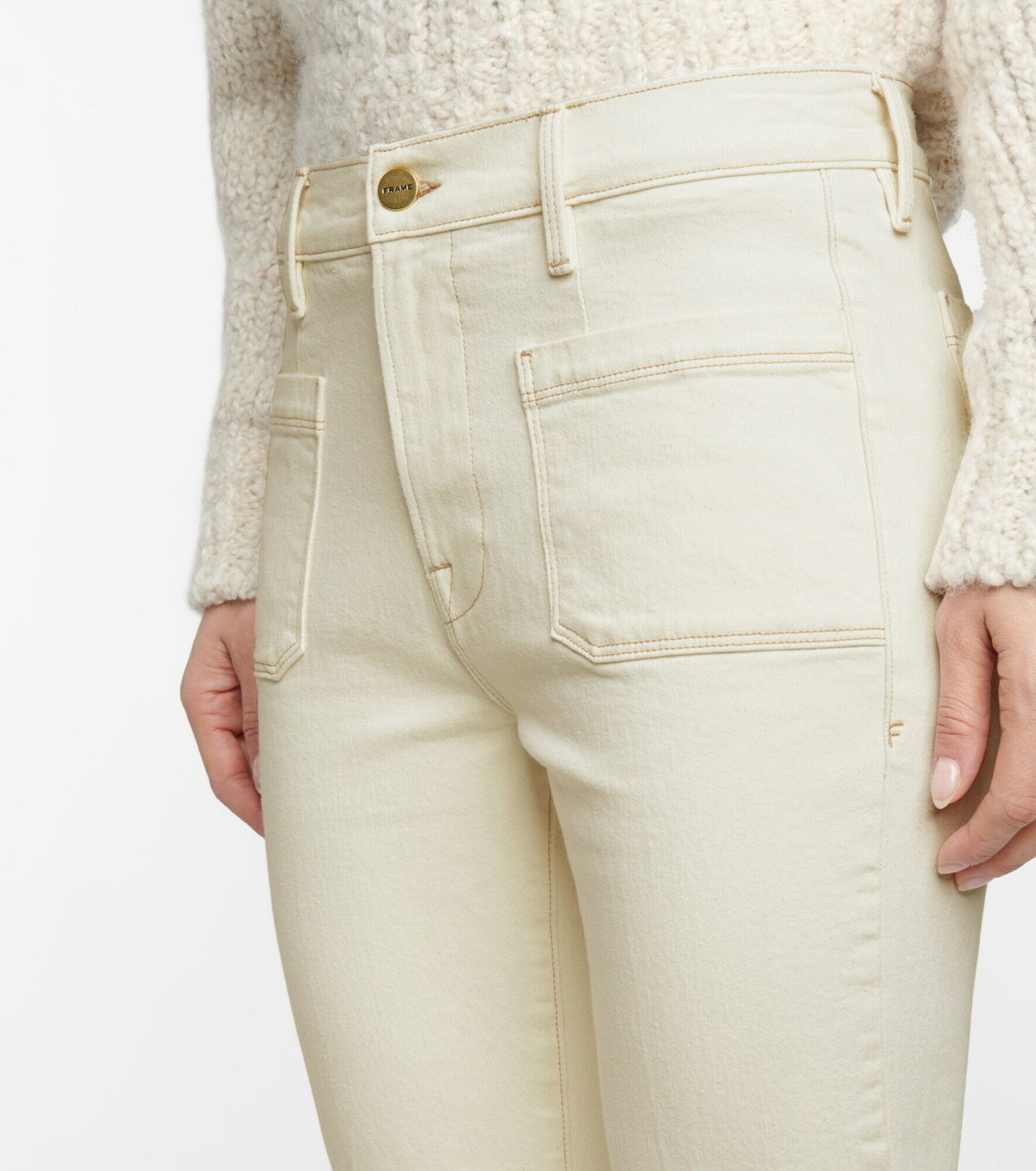 Frame - Le Bardot cropped flared jeans Frame Denim