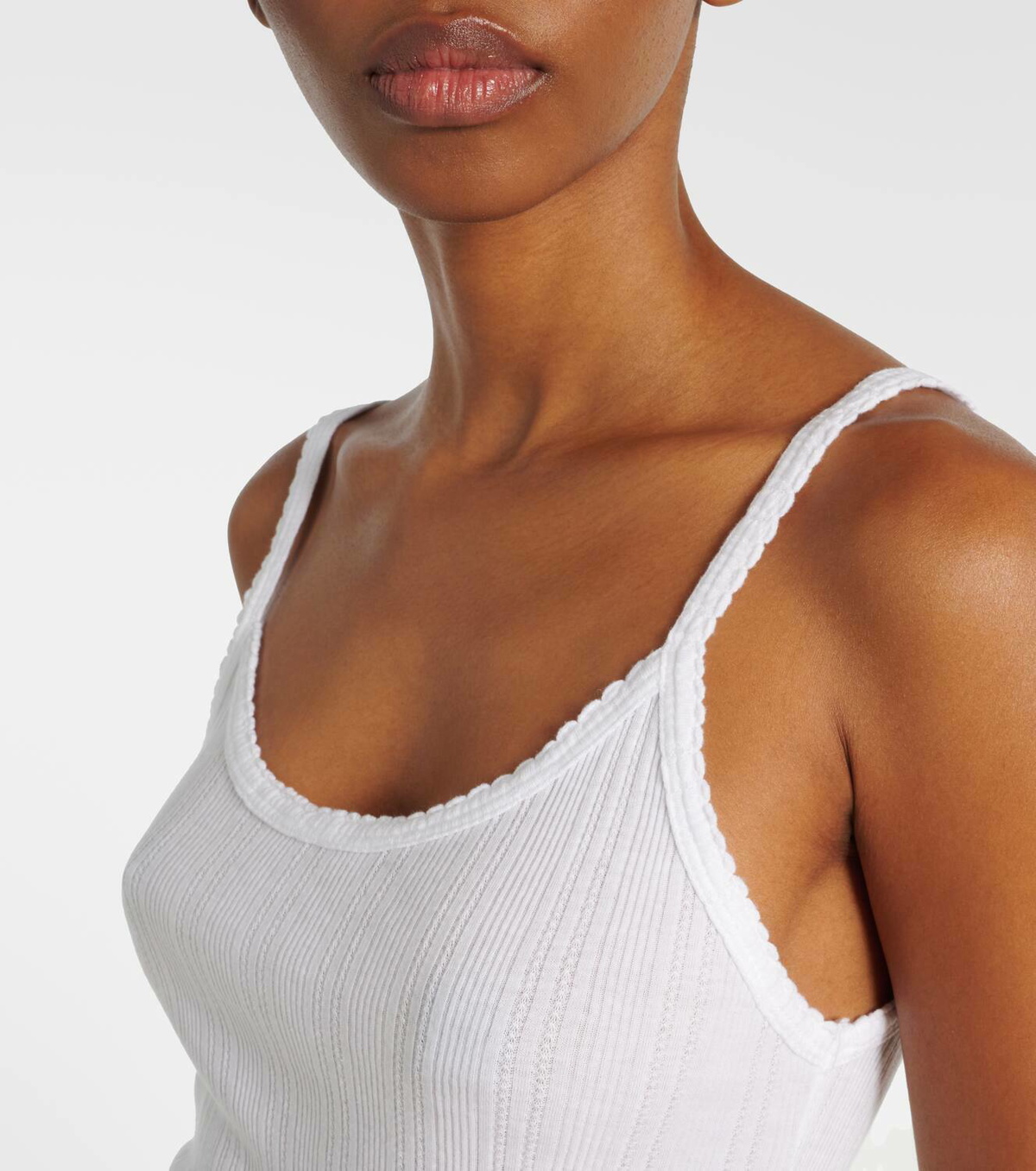 Velvet Iniku cotton-blend pointelle tank top