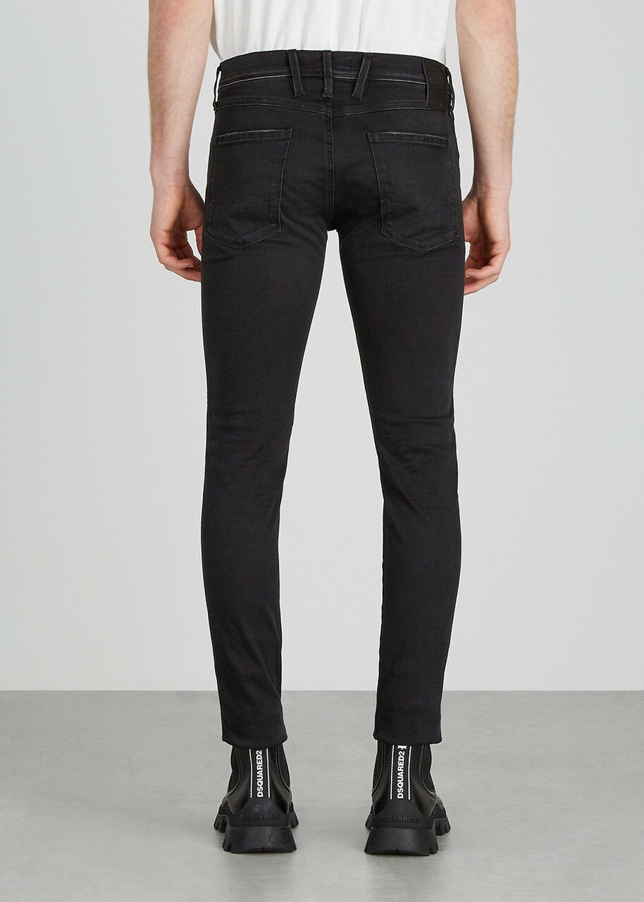 Replay Anbass Hyperflex Clouds Slim-leg Jeans Black
