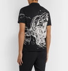 Alexander McQueen - Slim-Fit Printed Cotton-Piqué Polo Shirt - Black