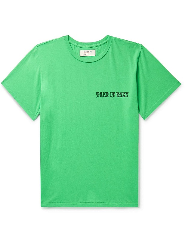 Photo: Pasadena Leisure Club - Take It Easy Printed Cotton-Jersey T-Shirt - Green