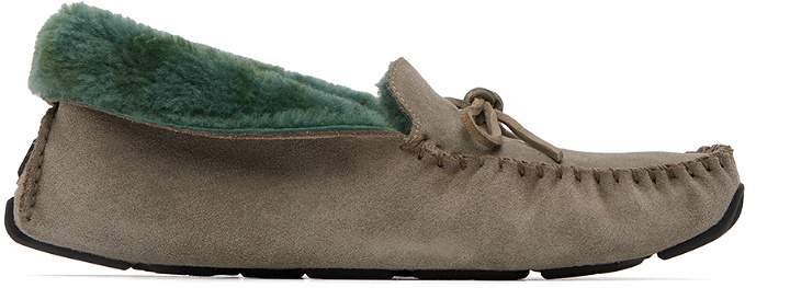 Photo: Coach 1941 Green Shearling Driver Loafers