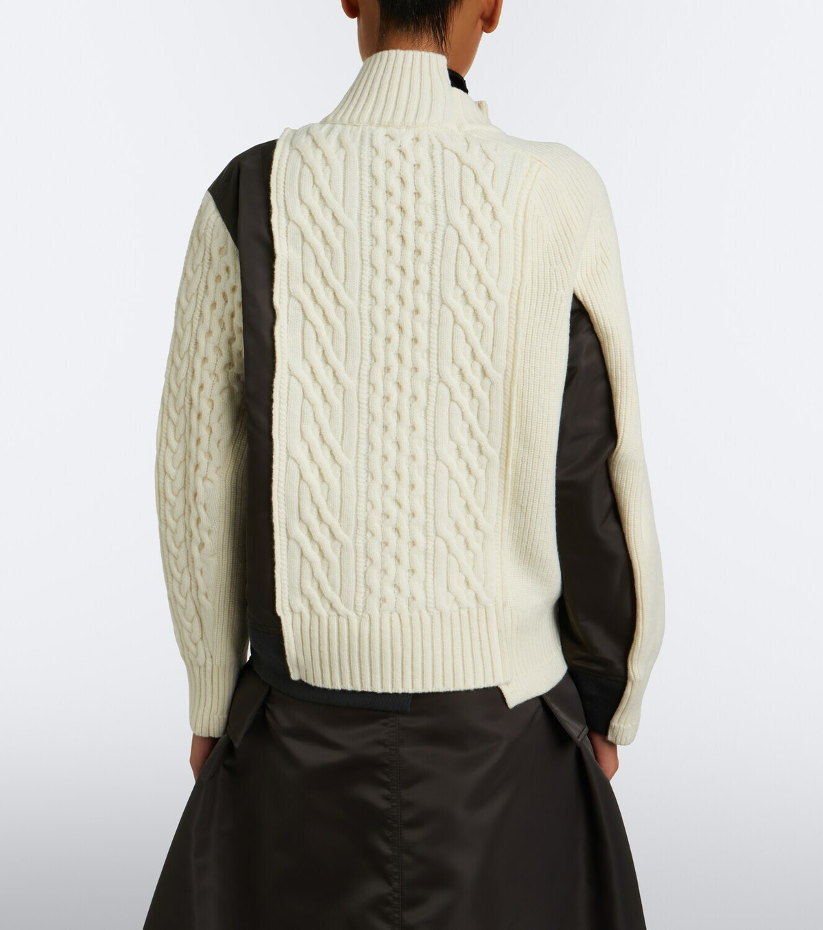 Sacai Paneled wool jacket