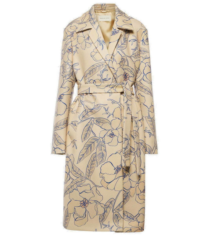 Photo: Dries Van Noten Floral wool-blend trench coat