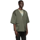JERIH Khaki No Collar Jacket