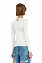 Diesel Top with devoré lace effect - T-Shirts Womens in White