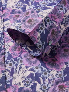 ISABEL MARANT - Mexikah Grandad-Collar Floral-Print Cotton-Voile Shirt - Purple