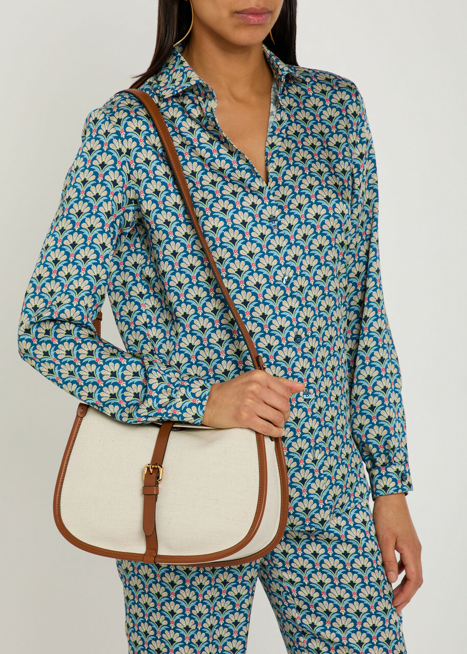 Etro Pony Canvas and Leather Cross-body bag - Beige - One Size