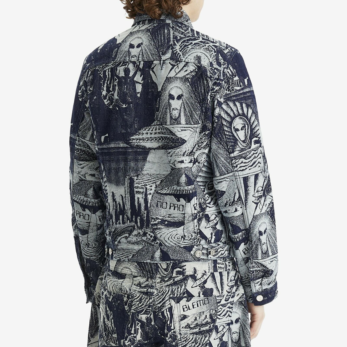 No Problemo Men's Apocalypse Jacquard Trucker Jacket in Blue