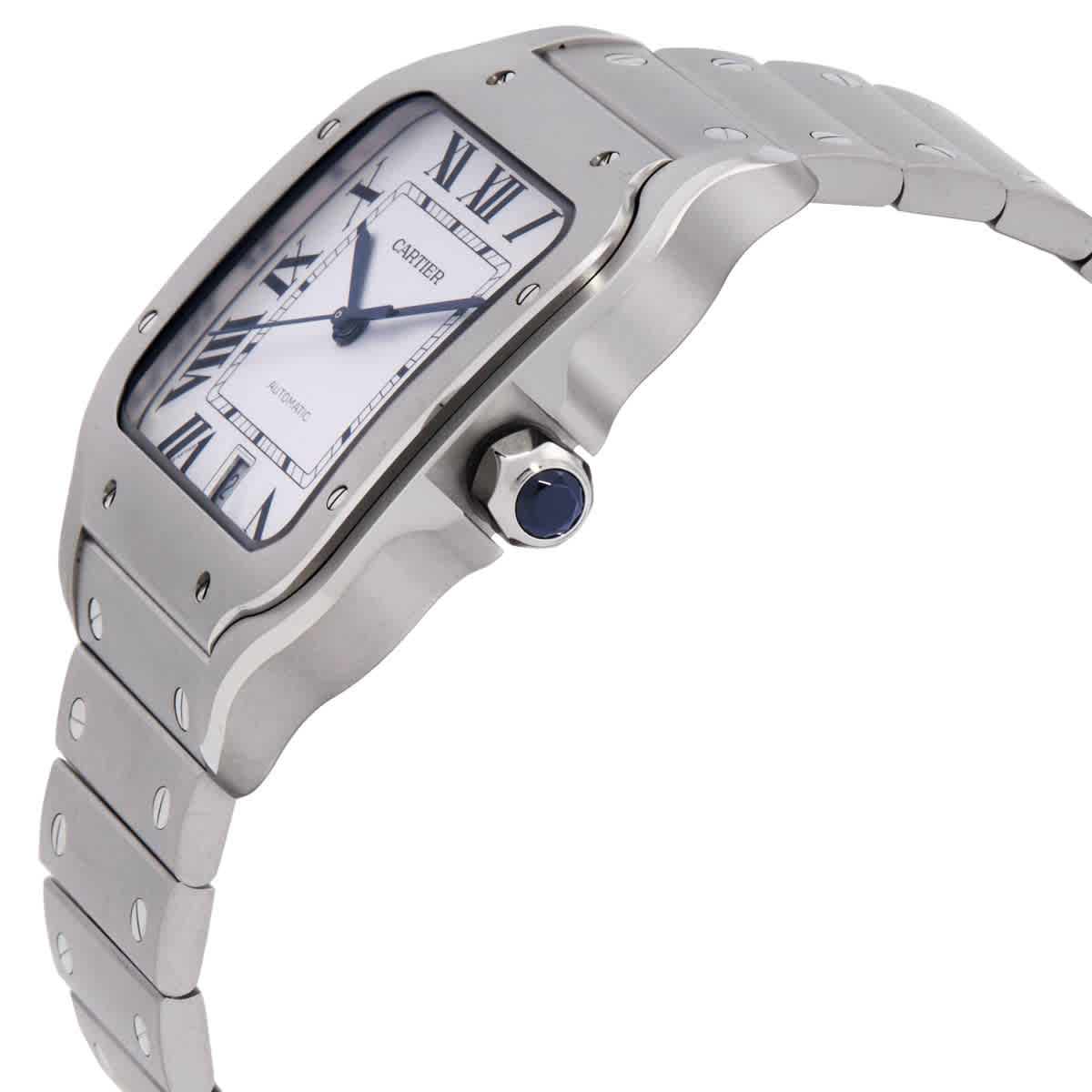 Cartier Santos De Cartier Titanium Large Model Automatic White Dial Watch WSSA0089