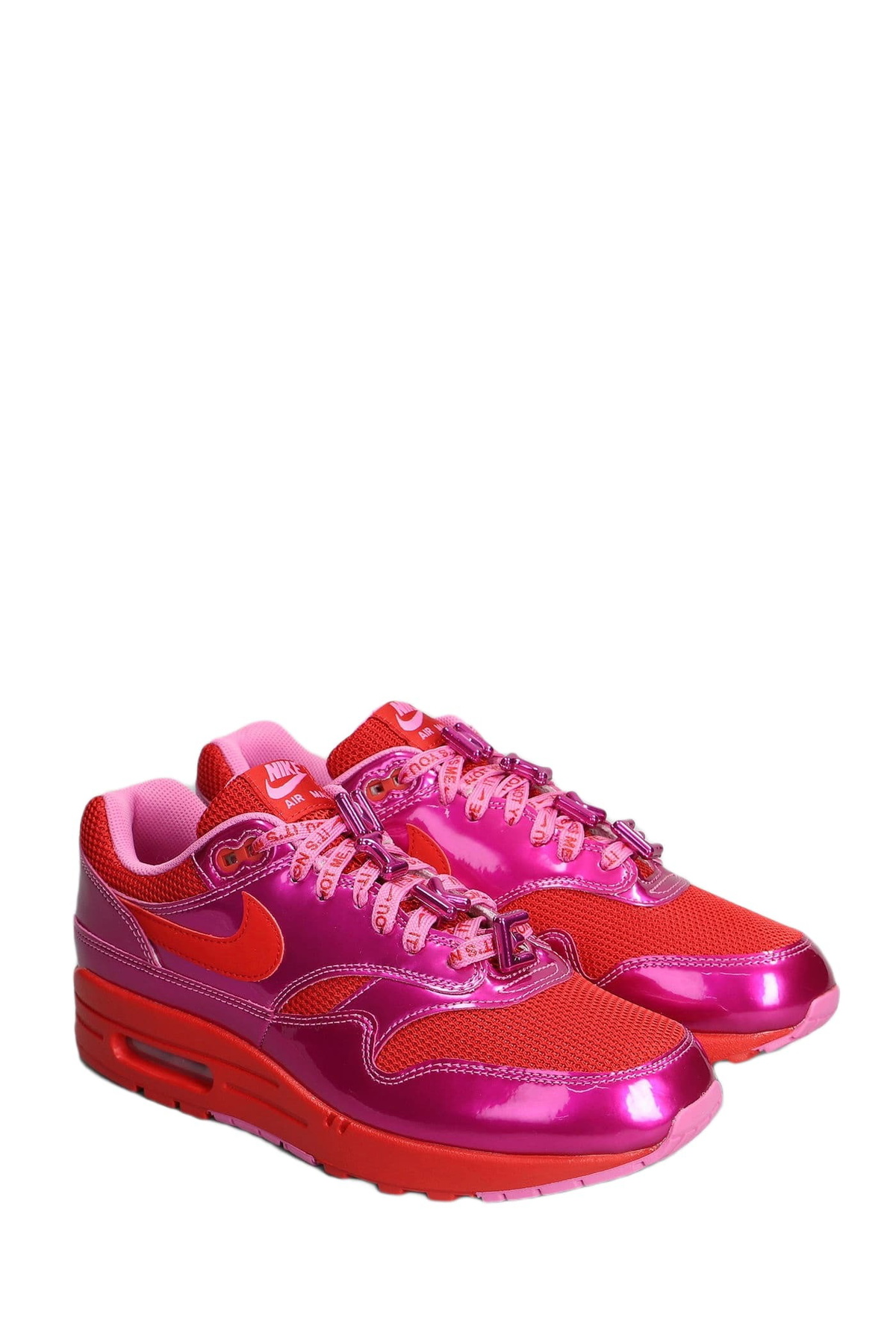 Nike Air Max 1 Prm Sneakers In Fuxia Leather And Fabric