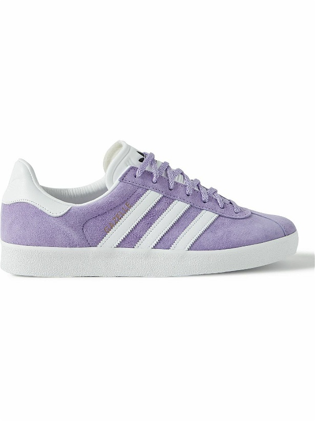 Photo: adidas Originals - Gazelle 85 Leather-Trimmed Suede Sneakers - Purple