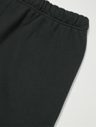FEAR OF GOD ESSENTIALS - Straight-Leg Logo-Flocked Cotton-Blend Jersey Drawstring Shorts - Black