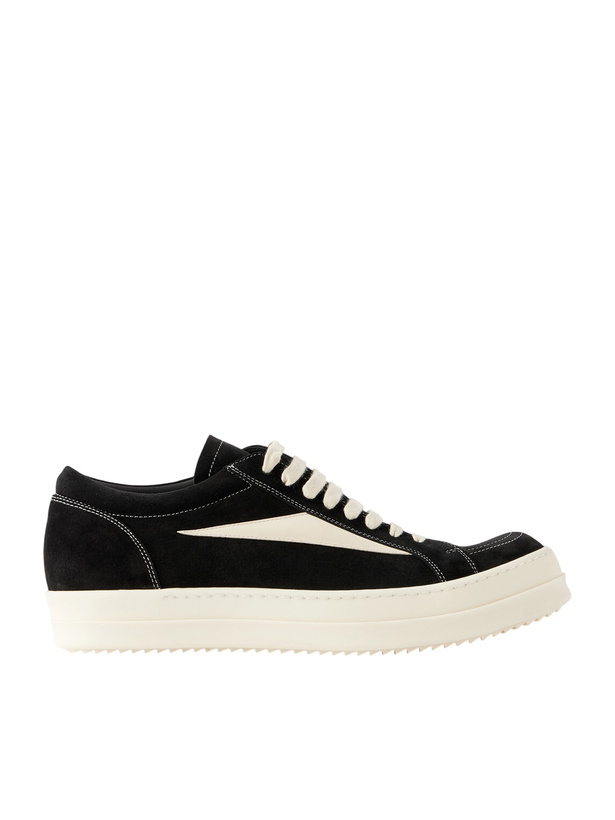Photo: Rick Owens - Vintage Full-Grain Leather-Trimmed Suede and Rubber Sneakers - Black