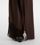 Taller Marmo Mounia caped crêpe cady gown