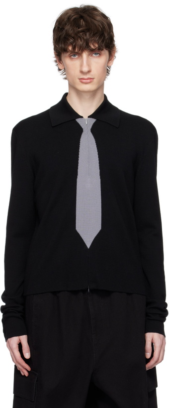 Photo: SPENCER BADU Black Knitted Uniform Polo