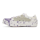 Needles Purple and White Paint Asymmetric Ghillie Sneakers